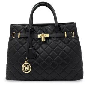 Badgley Mischka Quilted Tote with Front Lock